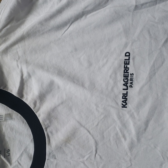 Karl Lagerfeld Paris White and Black Men's Tshirt - Picture 2 of 8